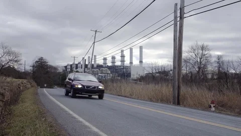 Factory next road Stock Footage 71935496