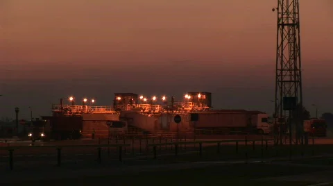 Factory at night 3 Stock Footage 121400