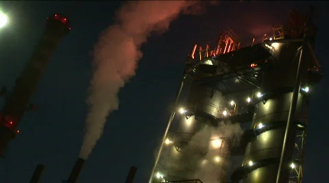 Factory at night 5 Stock Footage 119981