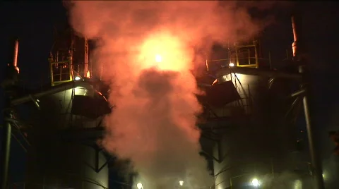 Factory at night 6.mov Stock Footage 122988