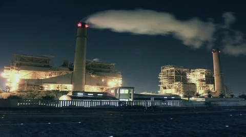 Factory At Night 動画素材 6106742