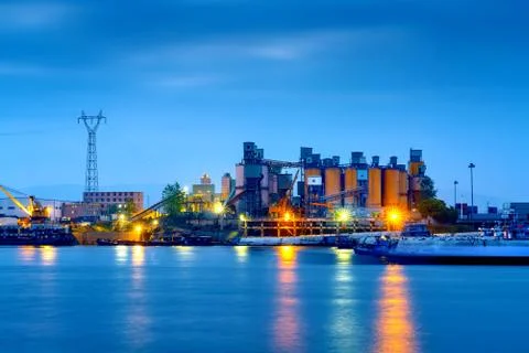 Factory Night Stock Photos