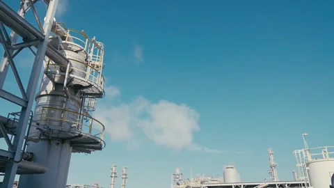 Factory Oil and Gas Processing plant Video stock 265780727