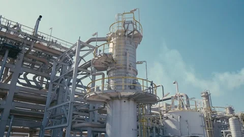 Factory of Oil and Gas Processing Plant Stock Footage 265780739