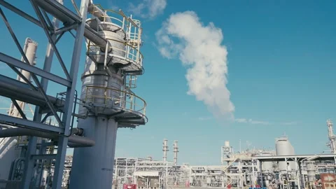 Factory of Oil and Gas Processing in plant Video stock 265780748