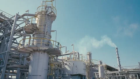 Factory of Oil Processing and gas plant Stock Footage 265780750