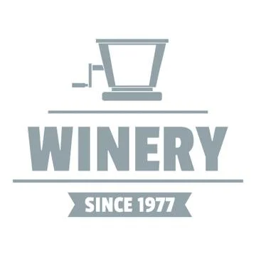 Factory old winery logo, simple gray style Stock Illustration