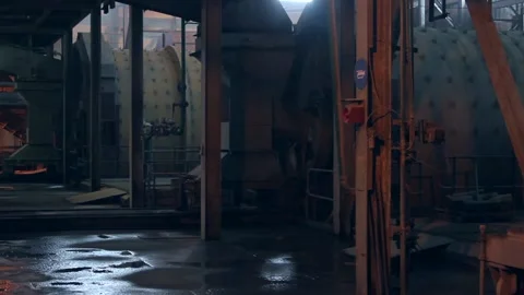 The factory operates a huge stone crushing machine. Mining factory. Stock Footage 122214090
