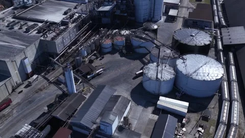 Factory Operations Along the Savannah Georgia Waterfront Stock Footage 334861244