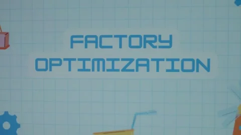 Factory Optimization inscription on blue math sheet background. Graphic Video stock 270721434
