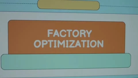 Factory Optimization inscription on page divided into spaces background. Graphic Video stock 270714506