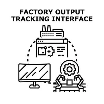Factory output tracking interface concept vector illustration Stock Illustration