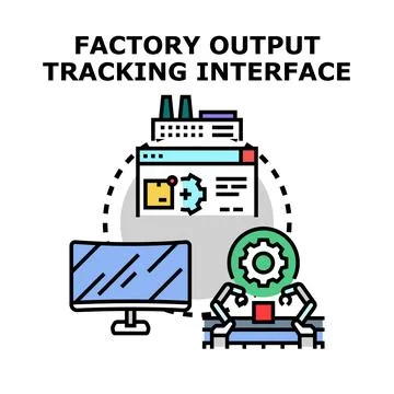 Factory output tracking interface concept vector illustration Stock Illustration