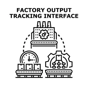 Factory output tracking interface vector concept イラスト素材