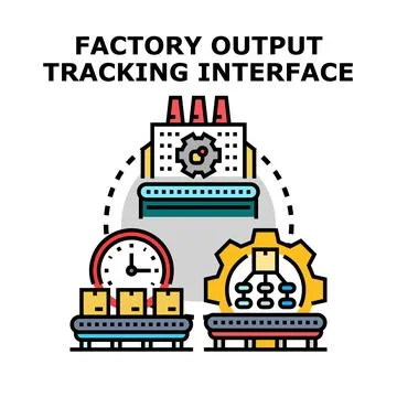 Factory output tracking interface vector concept Stock Illustration