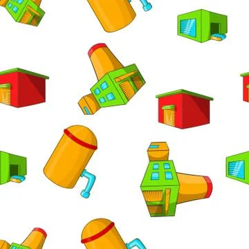 Factory pattern, cartoon style Illustrazione stock