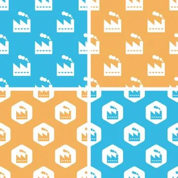 Factory pattern set, colored Illustrazione stock