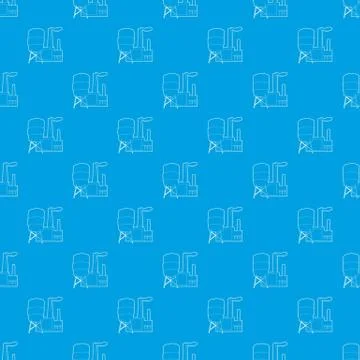 Factory pattern vector seamless blue Stock Illustration