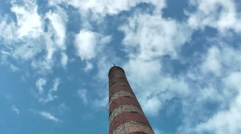 Factory pipe on a background of clouds Stock Footage 50228767