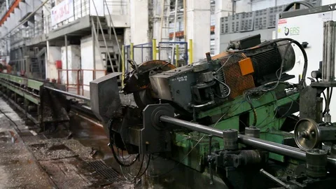 Factory Pipe Cutting Machine Metal Pipe Stock Footage 126628505