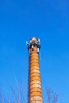 Factory pipe made by bricks Stock Photos