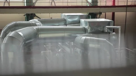 Factory pipe, new technologies friendliness Stock Footage 49071126