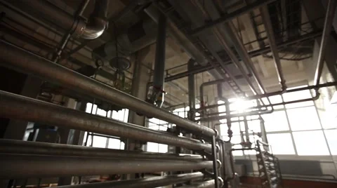 Factory pipe, new technologies friendliness Stock Footage 49071359