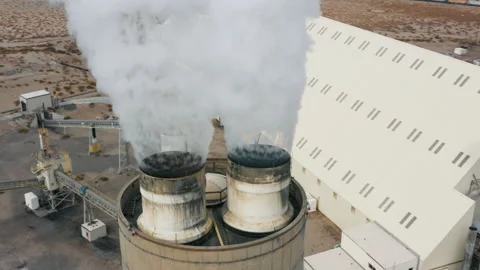 Factory pipe polluting air, environmental problems 4K aerial climate change USA Video stock 161678407