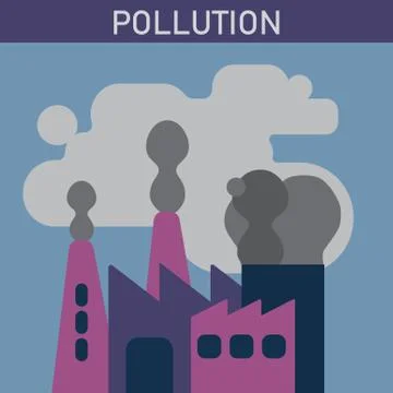 Factory pipe polluting air Stock Illustration