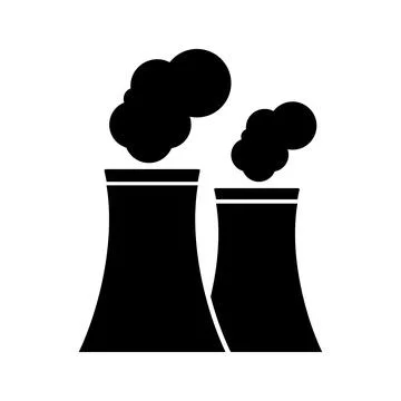 Factory pipe smoke icon in flat style. Vector. Stock Illustration