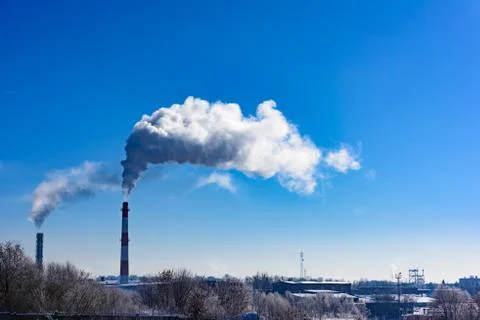 Factory pipe smoke Foto stock