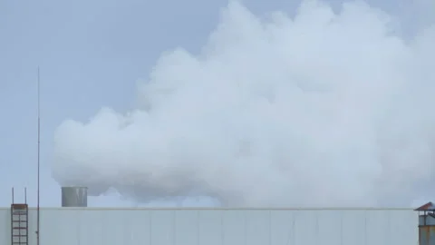 Factory pipe smokes Stock Footage 86595260