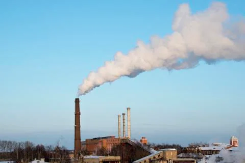 Factory pipe with a thick pair Vibram. Stock Photos