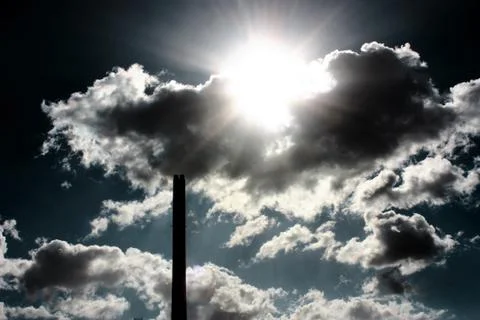 Factory pipes, environment pollution Stock Photos