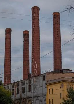 Factory with pipes. Stock Photos