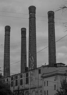 Factory with pipes 스톡 사진