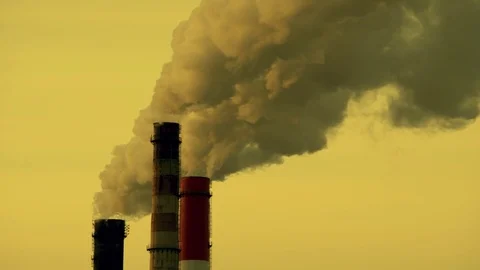 From the factory pipes smoke, pollution of the environment Stock Footage 83188403