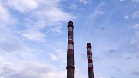 Factory pipes without smoke. Stock Footage 109384171