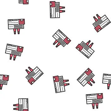 Factory plant building vector seamless pattern Illustrazione stock