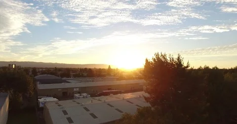 Factory Plant At Sunset Video stock 82279620