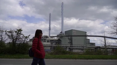 Factory. Plant within the city. General plan. Stock Footage 210287545