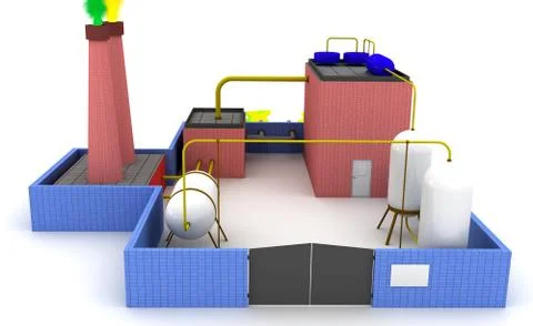 Factory pollutes the environment Stock Illustration