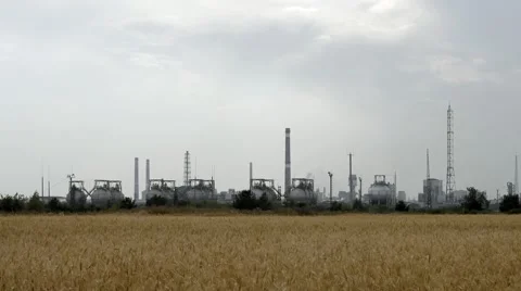 Factory polluting air 스톡 동영상 66552611