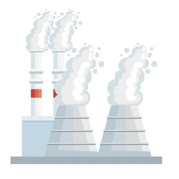 Factory pollution in air Stock Illustration