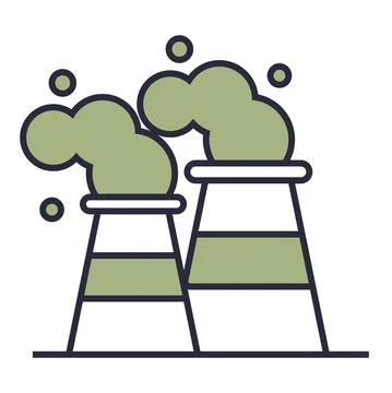 Factory pollution chimney Illustrazione stock