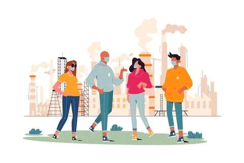 Factory Pollution Illustration Stock-Illustration