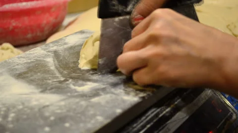 The factory is preparing the dough for baking. Stock Footage 159284497