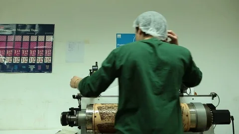Factory printing press Video stock 77048469