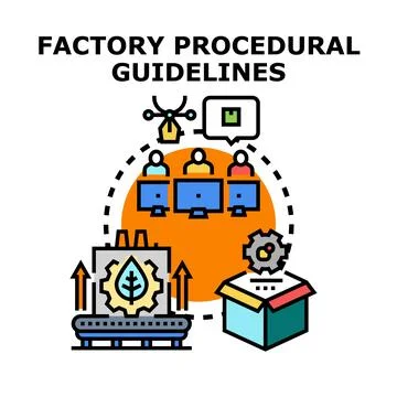 Factory procedural guidelines for production and quality control Stock-Illustration