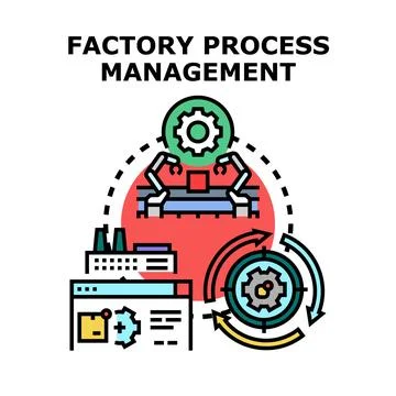 Factory process management concept vector illustration Stockillustratie